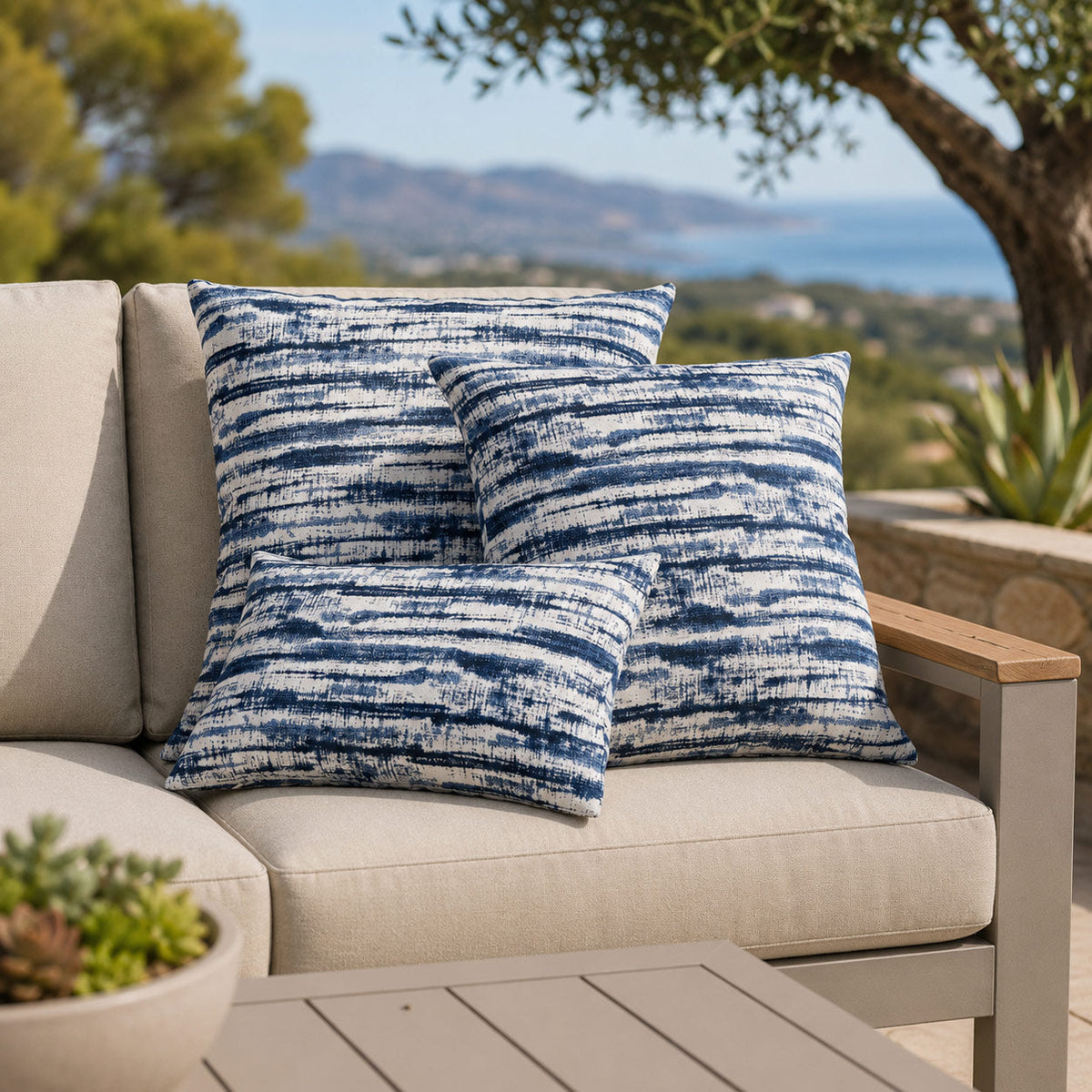Linear Indigo Pillow