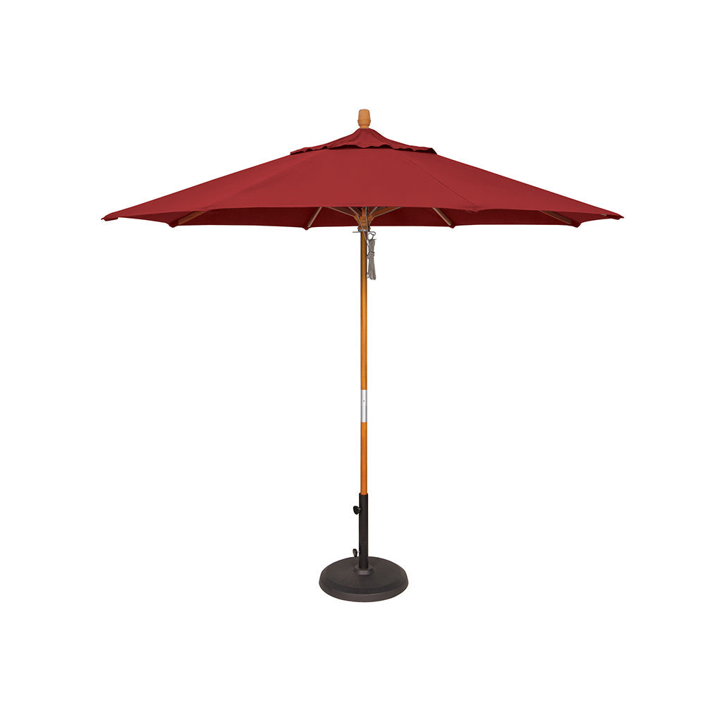 9' Hardwood Frame Market Umbrella - Quad Pulley Lift