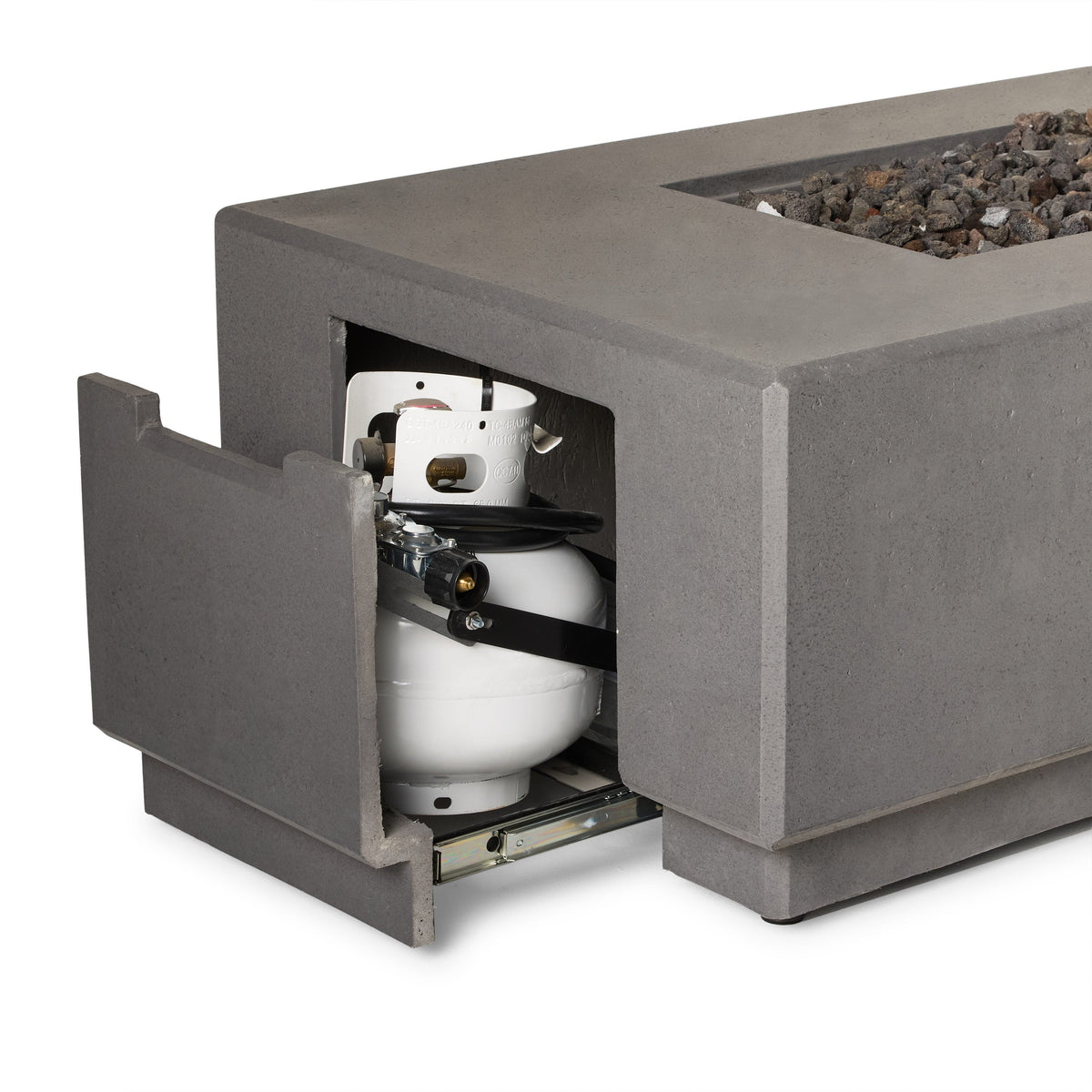 Sequoia Rectangular Fire Table in Smoke (Propane)