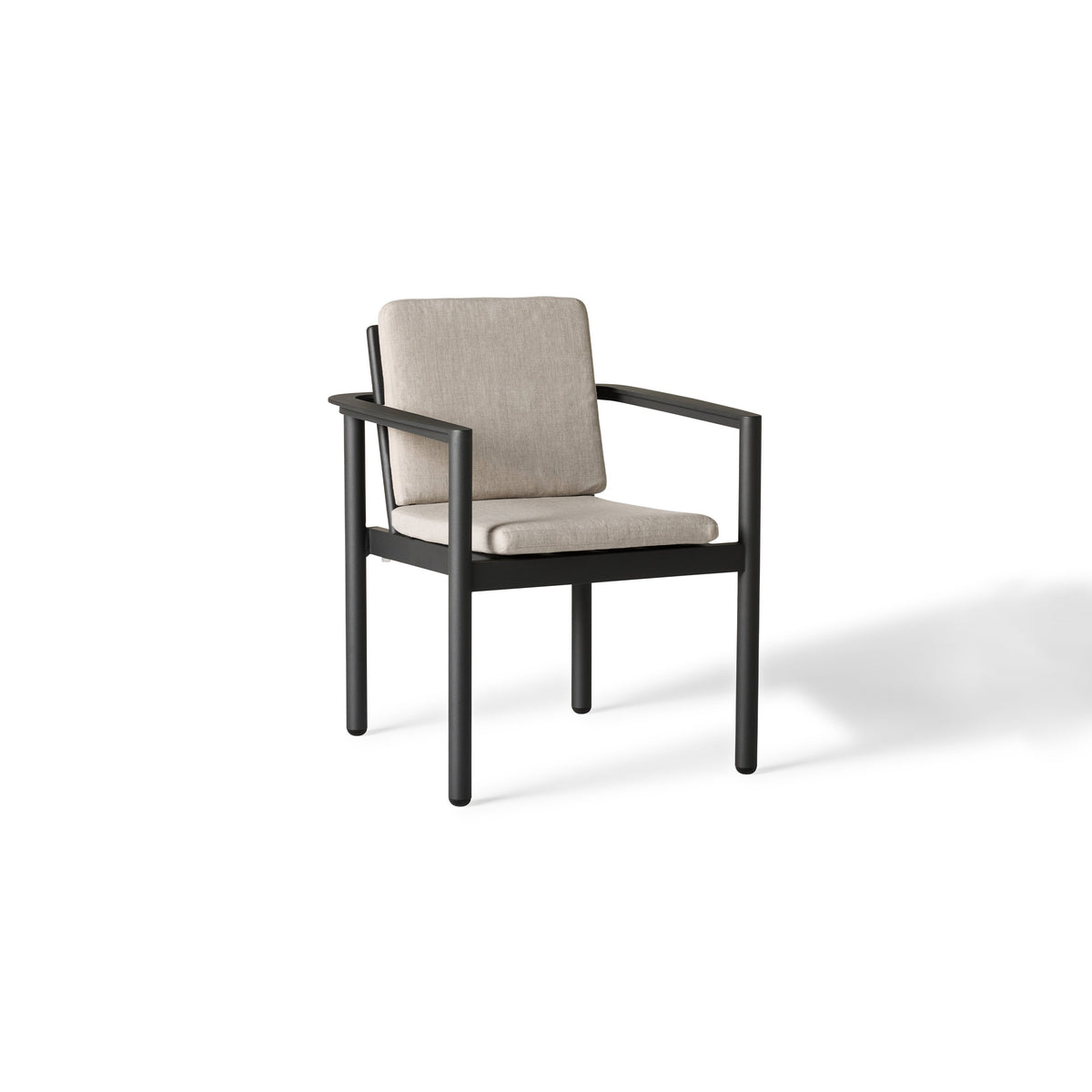 Stinson Dining Arm Chair in Charcoal Aluminum