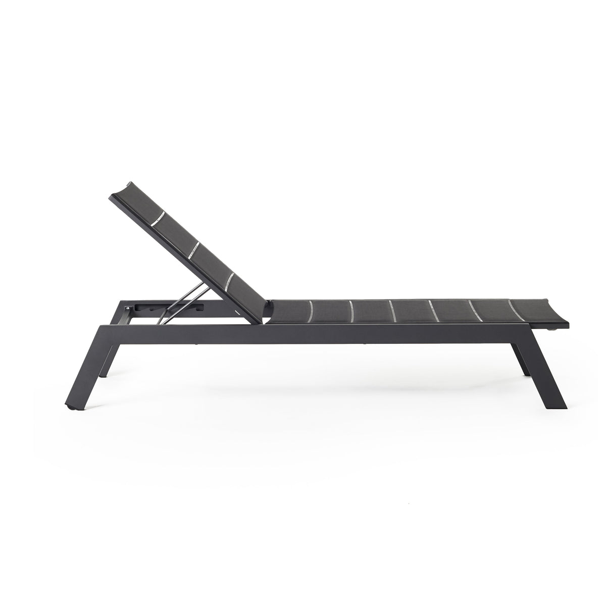 Tiburon Chaise with Padded Sling in Charcoal Aluminum