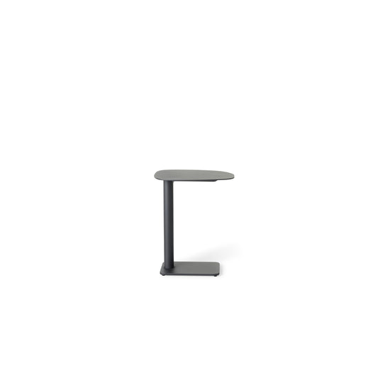 Venice C-Shape Side Table in Charcoal Aluminum