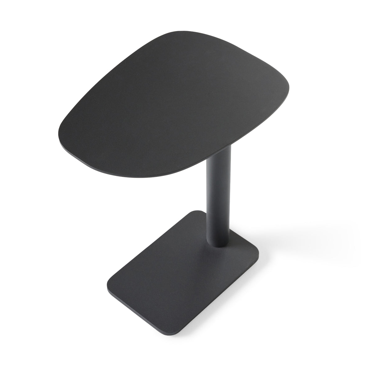 Venice C-Shape Side Table in Charcoal Aluminum
